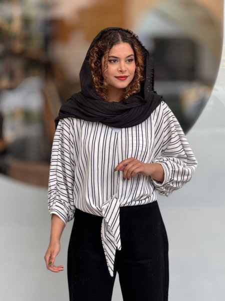 شومیز جلو بسته پایین گره