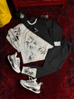 ست تیشرت و اسلش حراجی کاستوم adidas مشکی سفید
