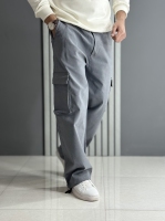 شلوار کارگو بگ استایل 5 جیب طوسی روشن ( کمر کش / قد 105 سانت )