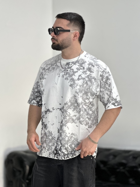 تیشرت 2نخ ابروبادی LV سفید C