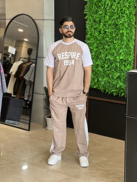 ست تیشرت شلوار Respire کرمی