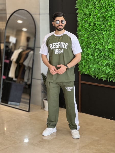 ست تیشرت شلوار Respire زیتونی