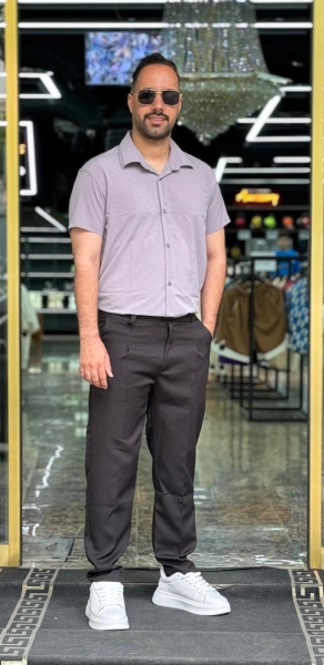 پیراهن کلاسیک طوسی