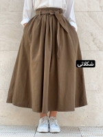 دامن لینن کمربندی
