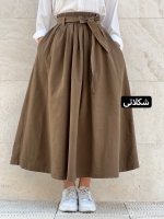 دامن لینن کمربندی
