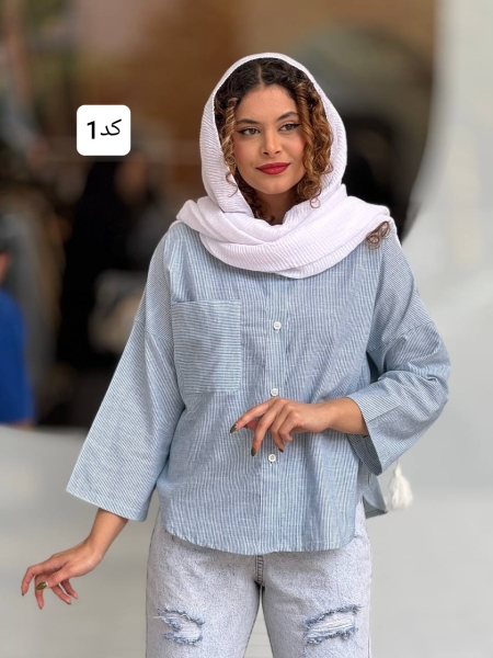 شومیز کوتاه راه راه
