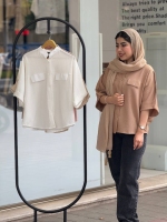 مانتو کیمونو پفکی یقه ایستاده