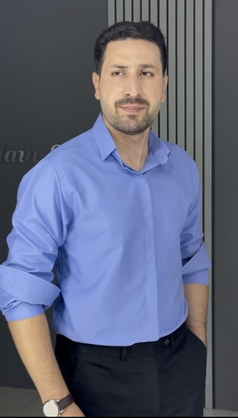 پیراهن دوشین آستین بلند آبی بنفش