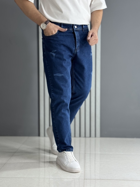 شلوار مام فیت آبی تیره ( قد 105 سانت )