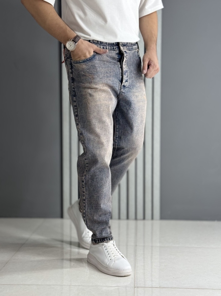 مام فیت آبی روشن شست خورده ( قد 100 سانت )