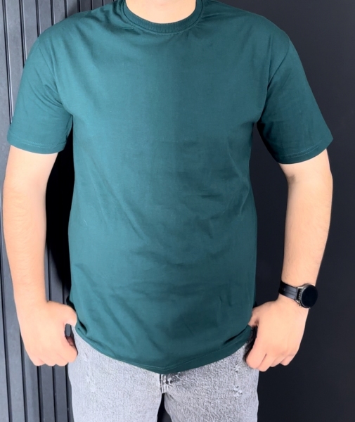 تیشرت نخ پنبه مردانه بیسیک سبز