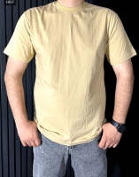 تیشرت نخ پنبه مردانه بیسیک کرم