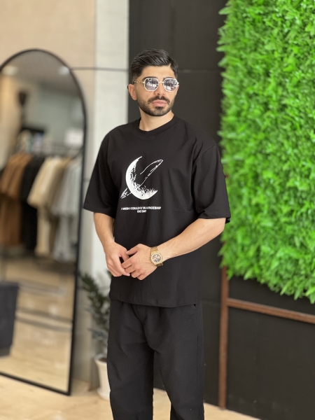 تیشرت ماه شبرنگی Em مشکی