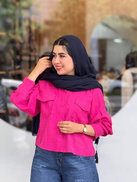 شومیز کراپ جیب نما