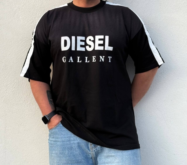 تیشرت رنگ پاشیده DIESEL مشکی بنفش