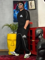 ست تیشرت و اسلش مغزی خور ADIDAS مشکی