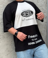 تیشرت آستین کوتاه دو تیکه DIESEL مشکی سفید