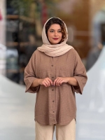 مانتو اطلس2جیب دکمه چوبی