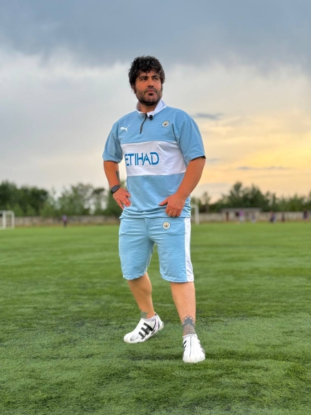 ست نیم زیپ ورزشی حراجی Manchester City آبی سفید