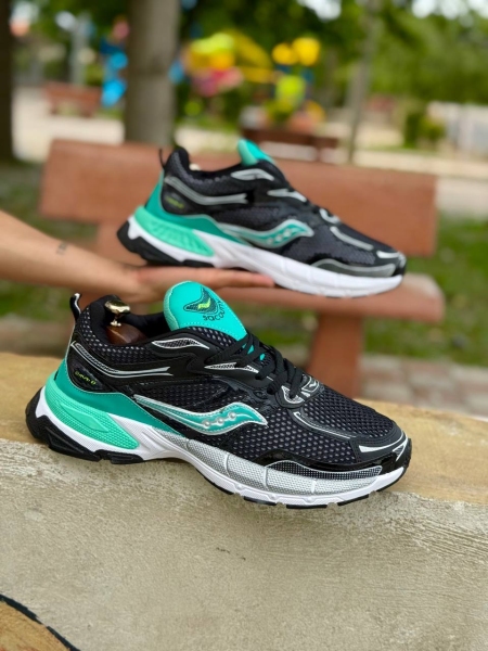 کتونی سایز بزرگ Saucony مشکی سبز