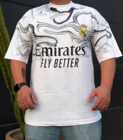 تیشرت آستین کوتاه Real madrid سفید مشکی