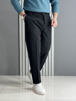 شلوار مام پارچه مازراتی دبل مشکی ( قد 100 سانت پشت کمر کش )