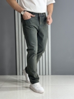 شلوار جین راسته ذغالی زیتونی ( قد 105 سانت )