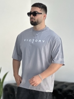 تیشرت پنبه VICTORY طوسی روشن