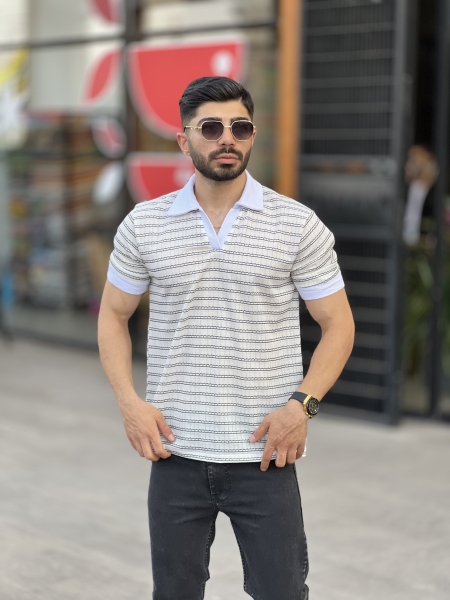 تیشرت اولدمانی یقه دار مشکی
