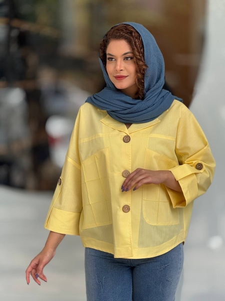 شومیز مغزی دوزی داکرون رنگی