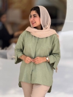 شومیز اسلپ دکمه مخفی
