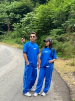 تی شرت و اسلش نخ پنبه گرم بالا