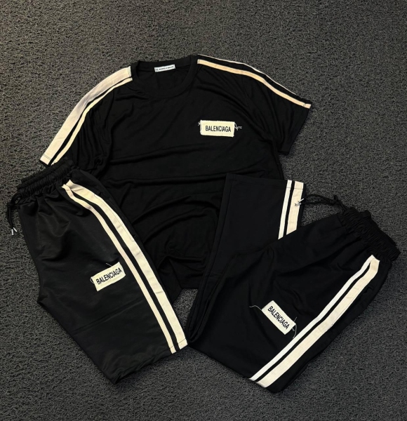 ست سه تیکه BALENCIAGA دو خط مشکی