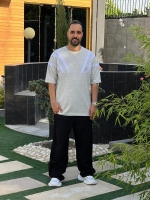تیشرت پنبه طوسی ملانژ