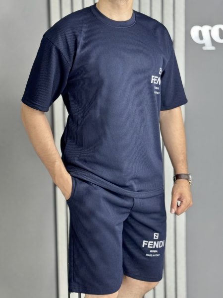 ست تیشرت و شلوارک FENDI سرمه ای