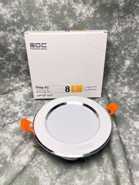 چراغ سقفی توکار دیپ خط دار گرد برش 8 سانت 8 وات EDC