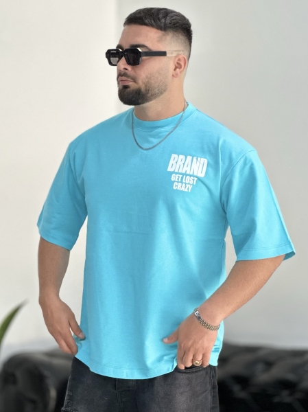 تیشرت 2نخ Brand آسمانی D