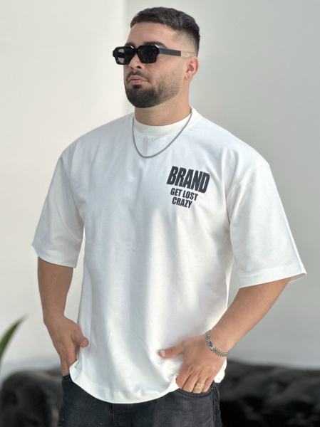 تیشرت 2نخ Brand سفید D