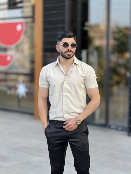 پیراهن دوشین کلاسیک نخودی