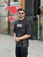 تیشرت دیزل آبرنگی Zara مشکی