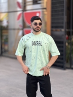 تیشرت دیزل آبرنگی Zara سبزپاستیلی