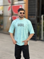 تیشرت دیزل آبرنگی Zara فیروزه ای