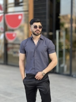 پیراهن دوشین کلاسیک ذغالی