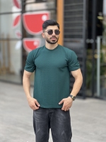 تیشرت مراکش یقه گرد راه راه سبز