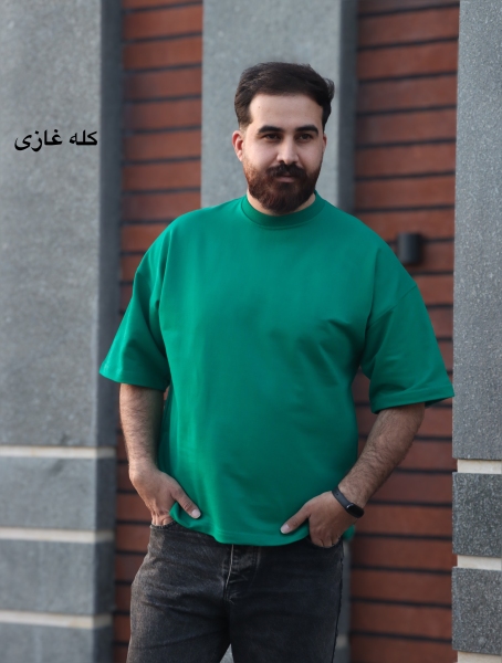 تیشرت بیسیک پارچه ماکان نخ دولا ، باکسی