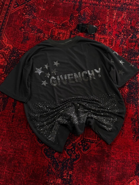 تیشرت آستین کوتاه نگین دار GIVENCHY مشکی