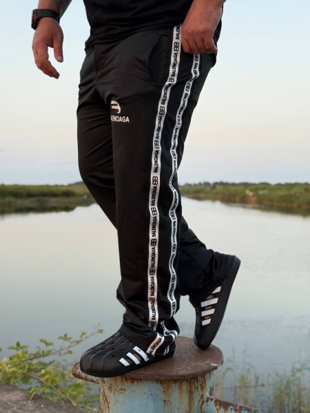 شلوار اسلش BALENCIAGA مشکی نوار سفید