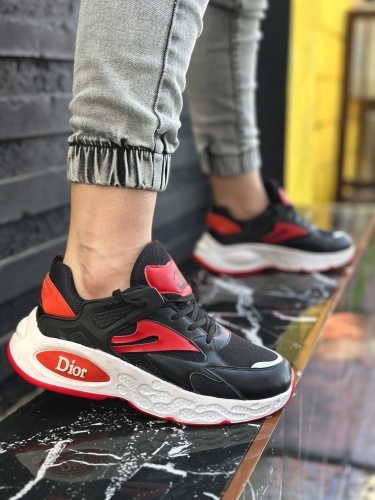 کتونی حراجی اسپرت سایز میانه Dior مشکی قرمز