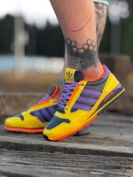 کتونی اسپرت ADIDAS زرد مشکی بنفش ورنی
