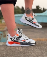 کتونی اسپرت NIKE NEW FASHION مشکی سفید نارنجی